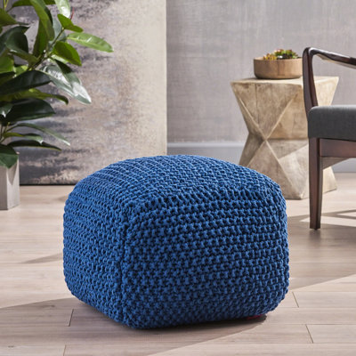 Pouf en coton tricoté Pim 20,5 x 20,5 x 16,5