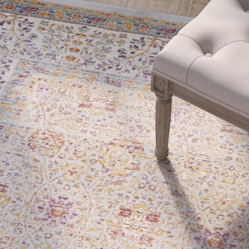 Tapis oriental argenté / ivoire Beausejour Sevilla, Tapis de couloir 2 pi 1 po x 6 pi