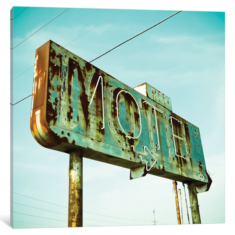 « rétro motel i », reproduction de photo sur toile, H 37 po x l 37 po x P 1,5 po