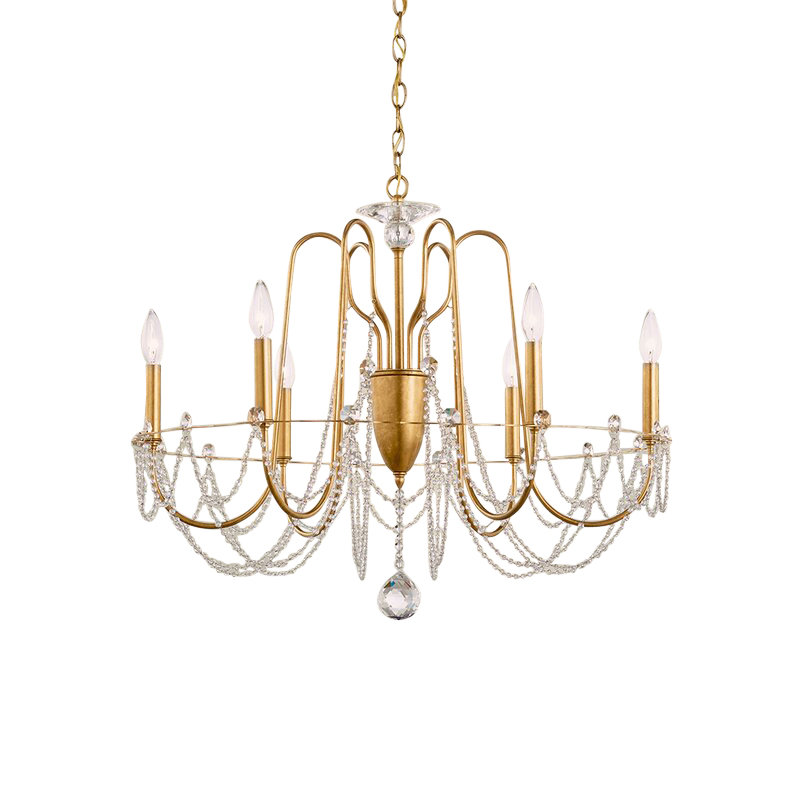 Esmery 6 - Light Chandelier, Clear Heritage Crystal, Aurelia