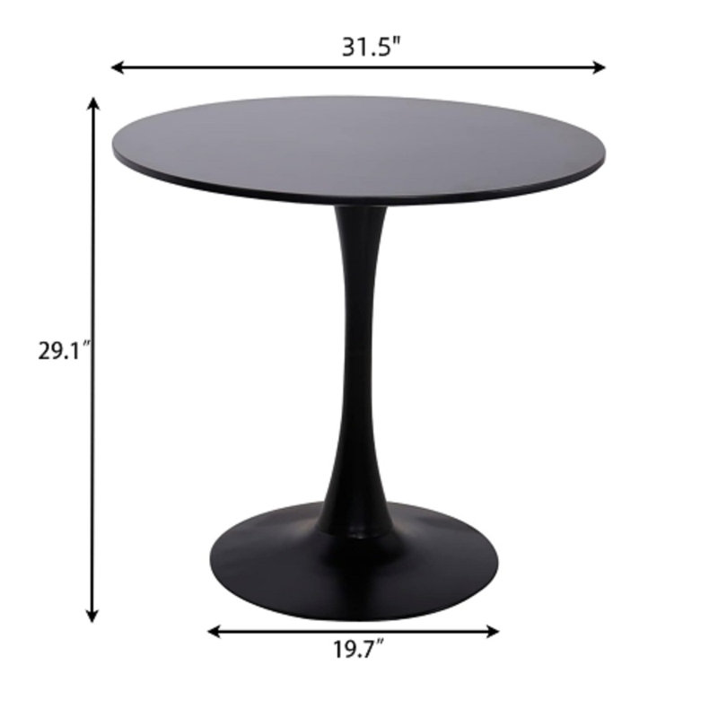 Table de salle à manger 31,5 po, Noir