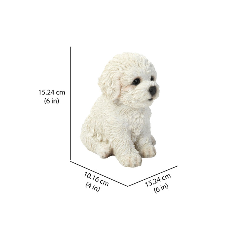 Statue chiot bichon frise assis