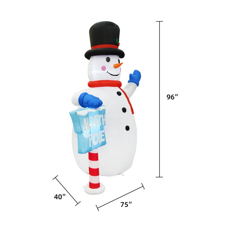 Bonhomme de neige avec panneau gonflable