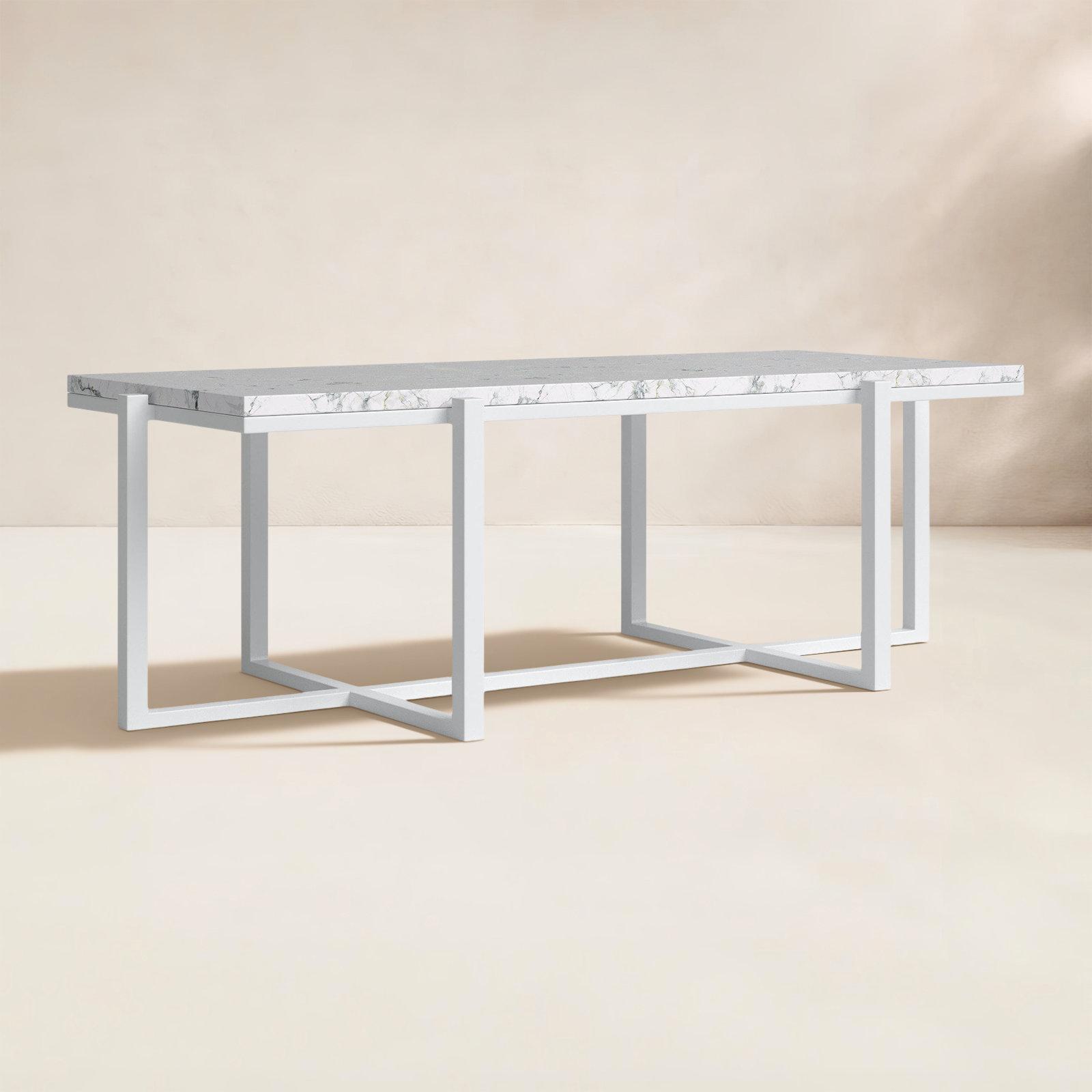 Megara 52'' Marble Outdoor Coffee Table