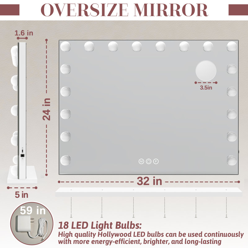 Miroir rectangulaire en métal pour meuble-lavabo