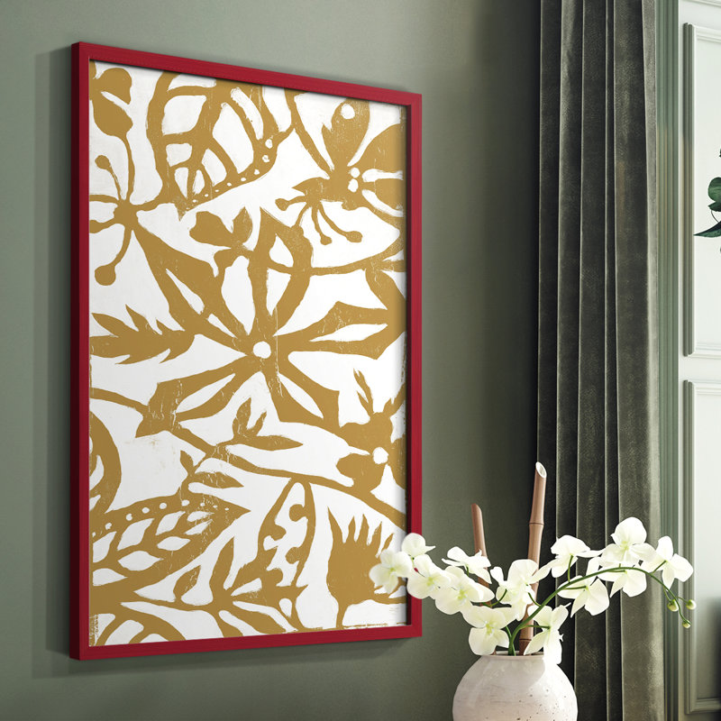 Reproduction encadrée blanc sur blanc IV V30 - bois massif, H 10 po x l 8 po, Rouge