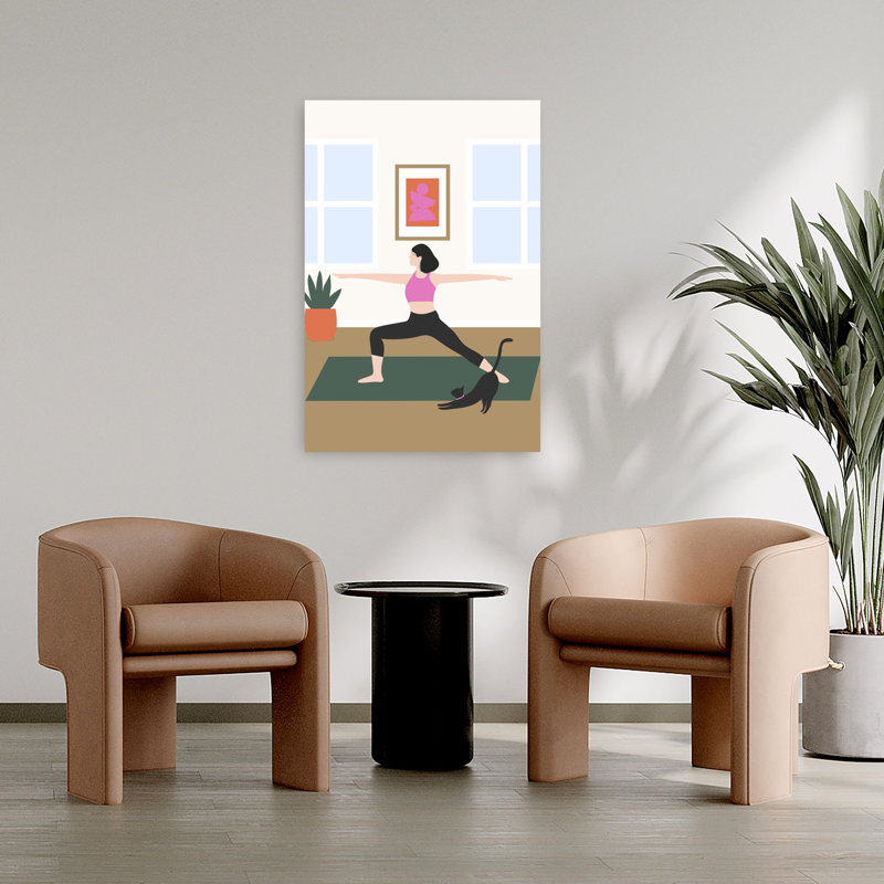 Contemporary Art Contemporary Cat Architecture Wall Art by Artprink - Wrapped Canvas Print, 91.44 cm H x 60.96 cm W