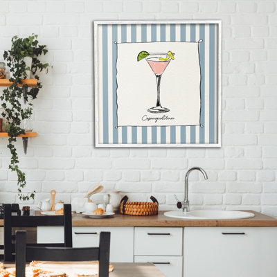 Cosmopolitan Summer Stripes Framed Giclee, design by Susan Jill