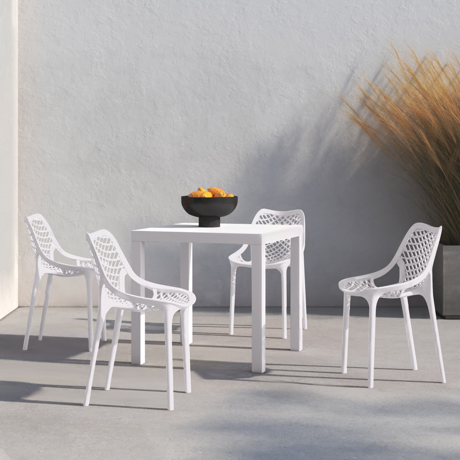 Asherton 32" Patio Dining Set, White