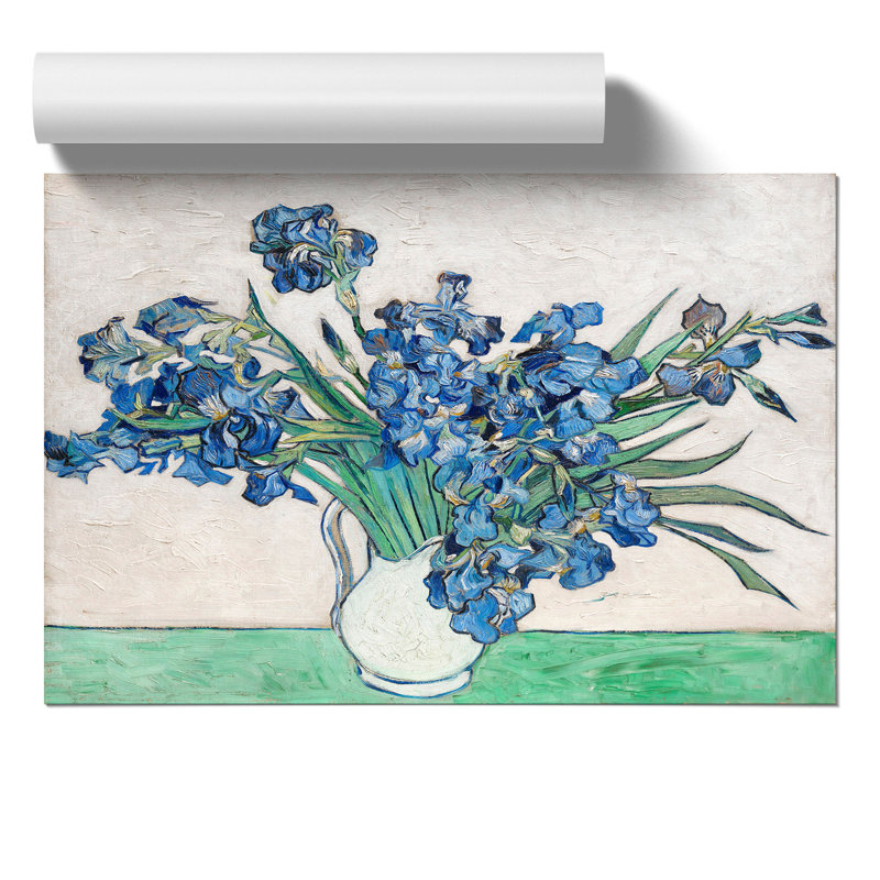 Vase Of Irises Vol.1 by Vincent Van Gogh - No Frame Painting, 42cm H x 59cm W x 0.1cm D