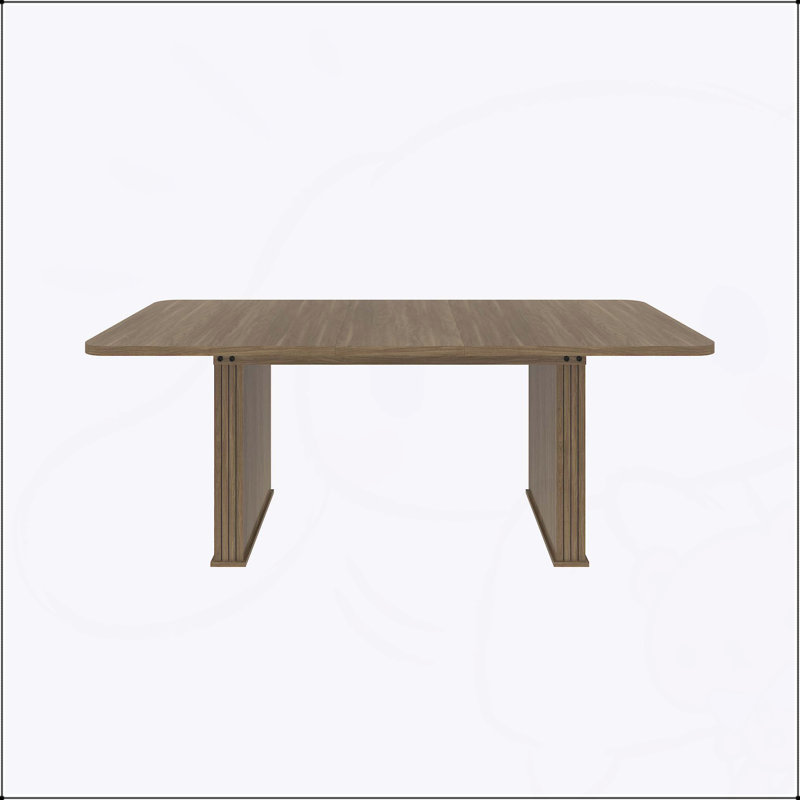 Table de salle à manger moderne et extensible pour 6 à 10 personnes, piédestal en bois robuste, idéal pour les grands espaces et design élégant