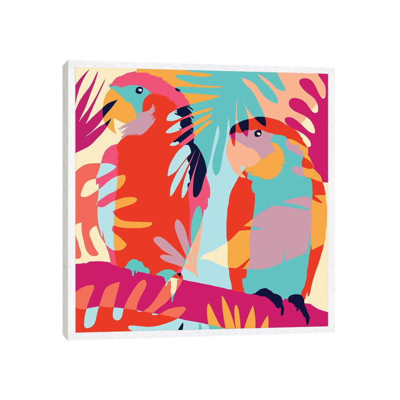 Couples That Camouflage Together, Stay Together 1 Piece Painting on Canvas, 45.72cm H x 45.72cm W x 3.81cm D, White Framed