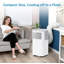 Climatiseur portatif 4-en-1 de 8 000 BTU, unité de climatisation compacte à roues avec refroidissement, déshumidificateur, mode ventilateur et sommeil, télécommande, minuterie et ensemble de fenêtre pour les pièces jusqu'à 350 pieds carrés, noir