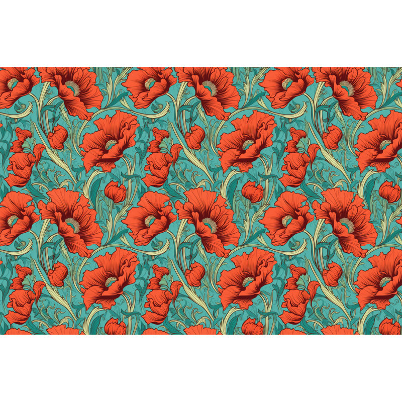 Machine Printed Comforter, Twin Extra Long Comforter, Red/Green Floral