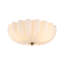 3-Light Milky White Glass Semi-Flush Mount 