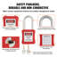 Electrical Lockout Tagout Kit, 60 PCS Safety Lockout Tagout Station Includes Padlocks, Hasps, Tags, Nylon Ties, Expansion Kit, and Lockout Station Board, for Industrial, Electric Power