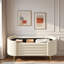 Banc moderne avec repose-pieds ovale avec grand espace de rangement et pieds en métal-853517231