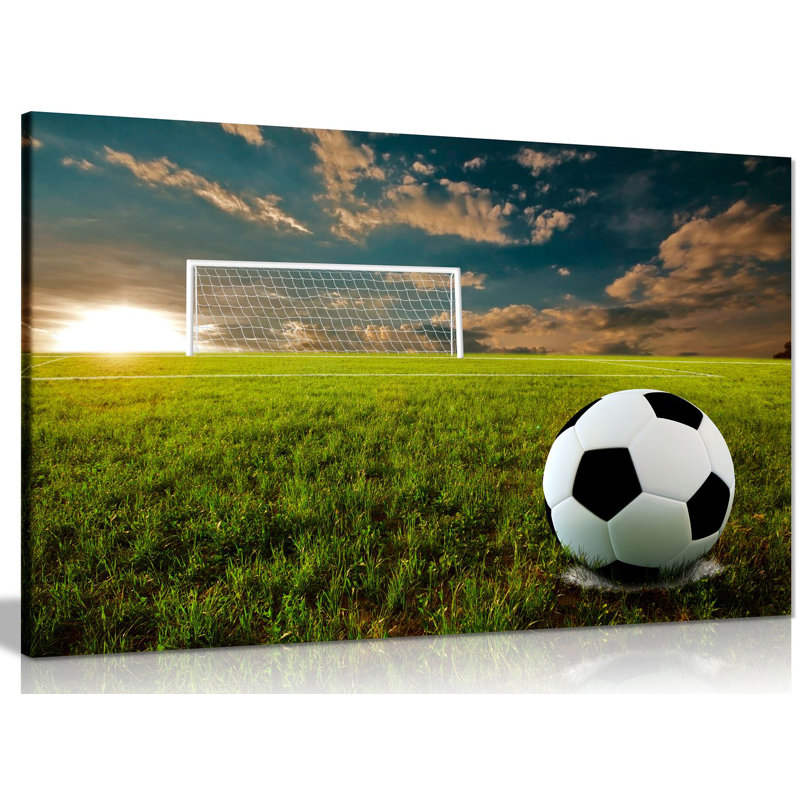 Football On An Open Field - Wrapped Canvas Print, 61cm H x 91cm W