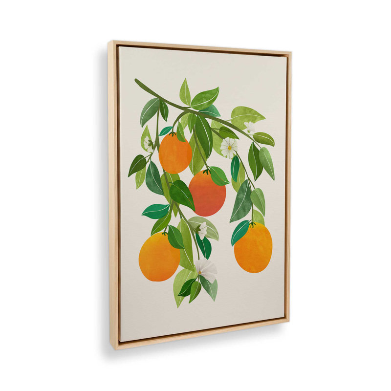 «Oranges and Blossoms II Tropical Fruit» par Modern Tropical, reproduction d'art, H 16 po x l 12 po, Tanné