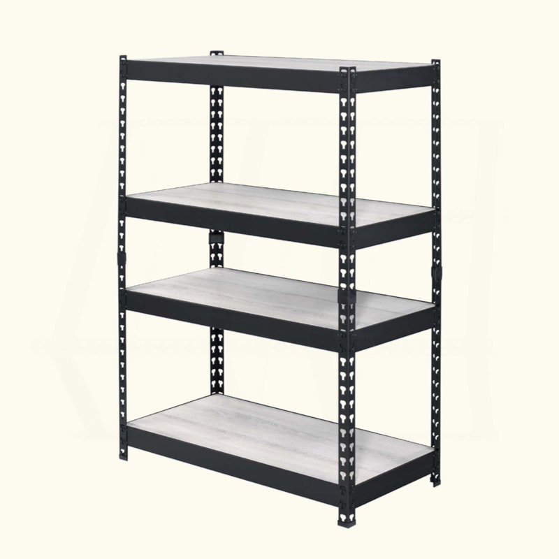 4 Tier Rectangular Bookcase With Adjustable Shelves