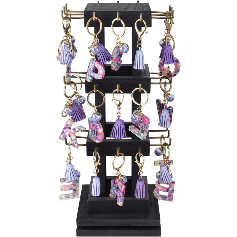 Charmarkco Wood Rotating Jewelry Display, Black