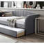 Lit de jour de style moderne 1 pièce avec couchette, lattes et tissu de velours pour un confort et une élégance ultimes-69984027