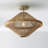 19.75W x 16.25H 1-Light Dual Mount Pendant in Matte Brass with Mango Wood and Handwrapped Jute Rope