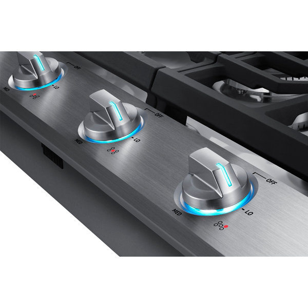 36" Smart Gas Cooktop with Illuminated Knobs, Stainless Steel
