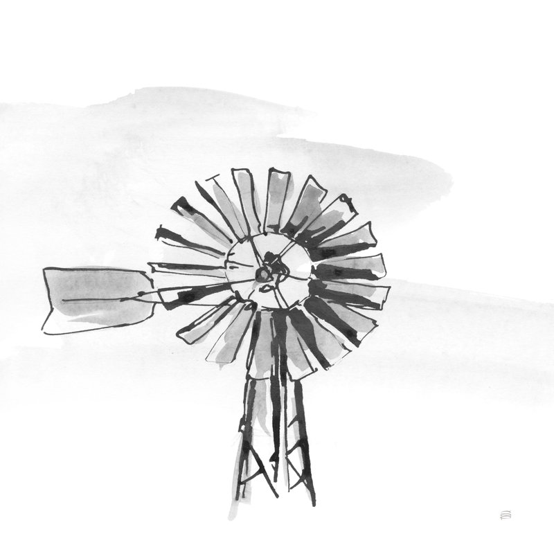 Windmill VI BW by Chris Paschke - Wrapped Canvas Art Prints, 30cm H x 30cm W x 3.8cm D