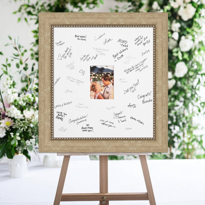Cadre de photo Astor Signature Mat, alternative au livre d'or de mariage, autographe pour tableau de signature, célébrations de mariage, soutien, encouragement ou retraite