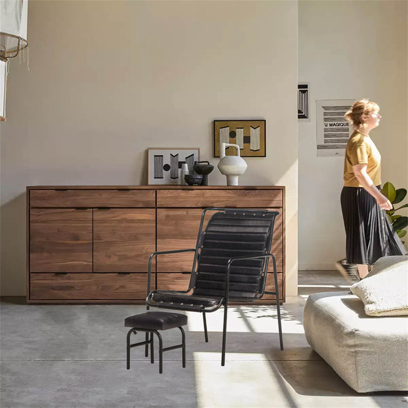 Upholstered Lounge Chair With Footstool
