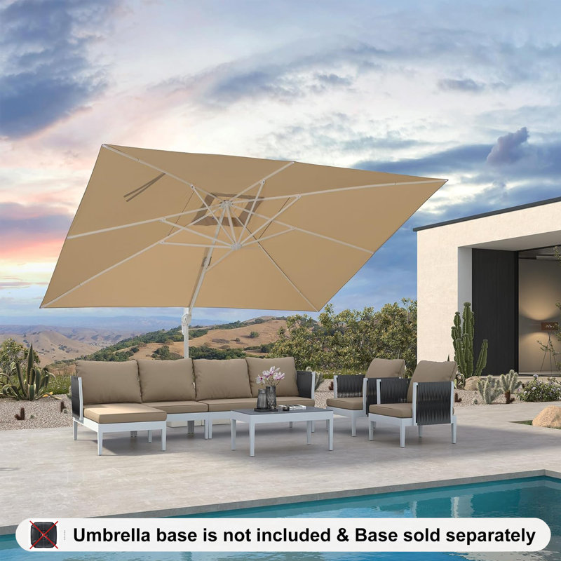 304cm X 396cm Rectangular Cantilever Parasol, Beige