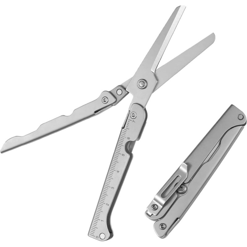 Folding scissors 2-in-1 Foldable  Scissors With Built-In Ruler