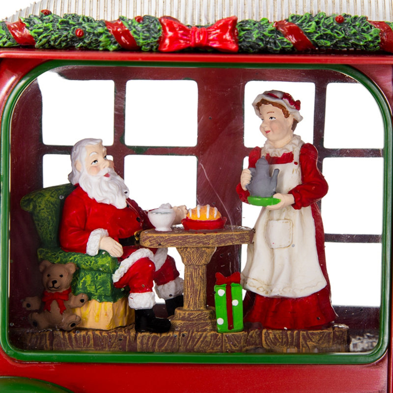 Campeur de Noël illuminé avec M. et Mme Père Noël, filage d'eau à DEL, interrupteur à 2 voies, idéal pour la décoration festive et la joie des Fêtes