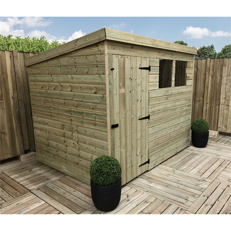 Jailil 7 ft. W x 6 ft. D Solid Wood Garden Shed