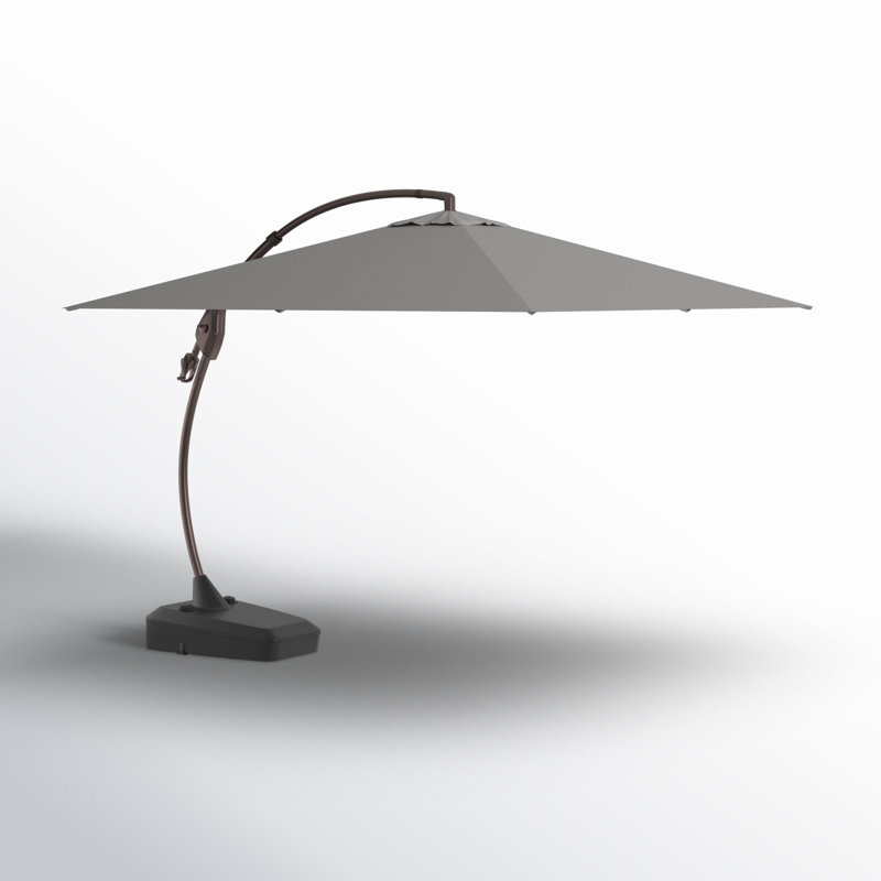 Desiree 9'10" Square Cantilever Sunbrella Umbrella, Grey