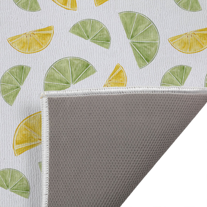 Summer Limes & Lemons Outdoor Doormat, 34" W x 21" L, White