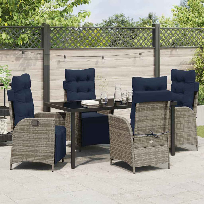 Patio Dining Set Table,, 73cm H x 160cm W x 80cm D, 4