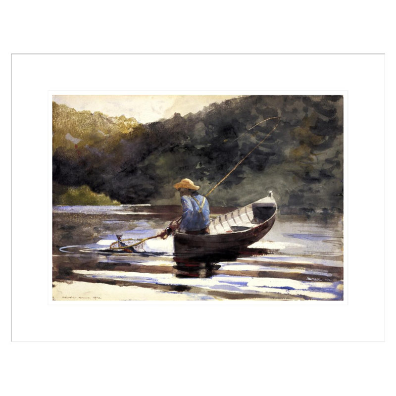 «Boy Fishing» par Winslow Homer, impression giclée sur cadre, H 17,05 po x l 21,75 po