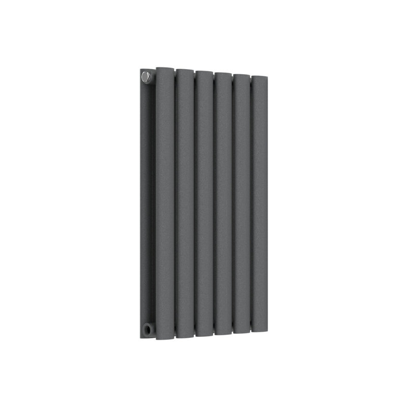 Oval Panel Radiators, Grey, 23cm H x 14cm W x 3cm D