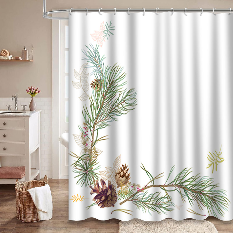 Rideau de douche pin 12 branches, L 72 po x l 78 po