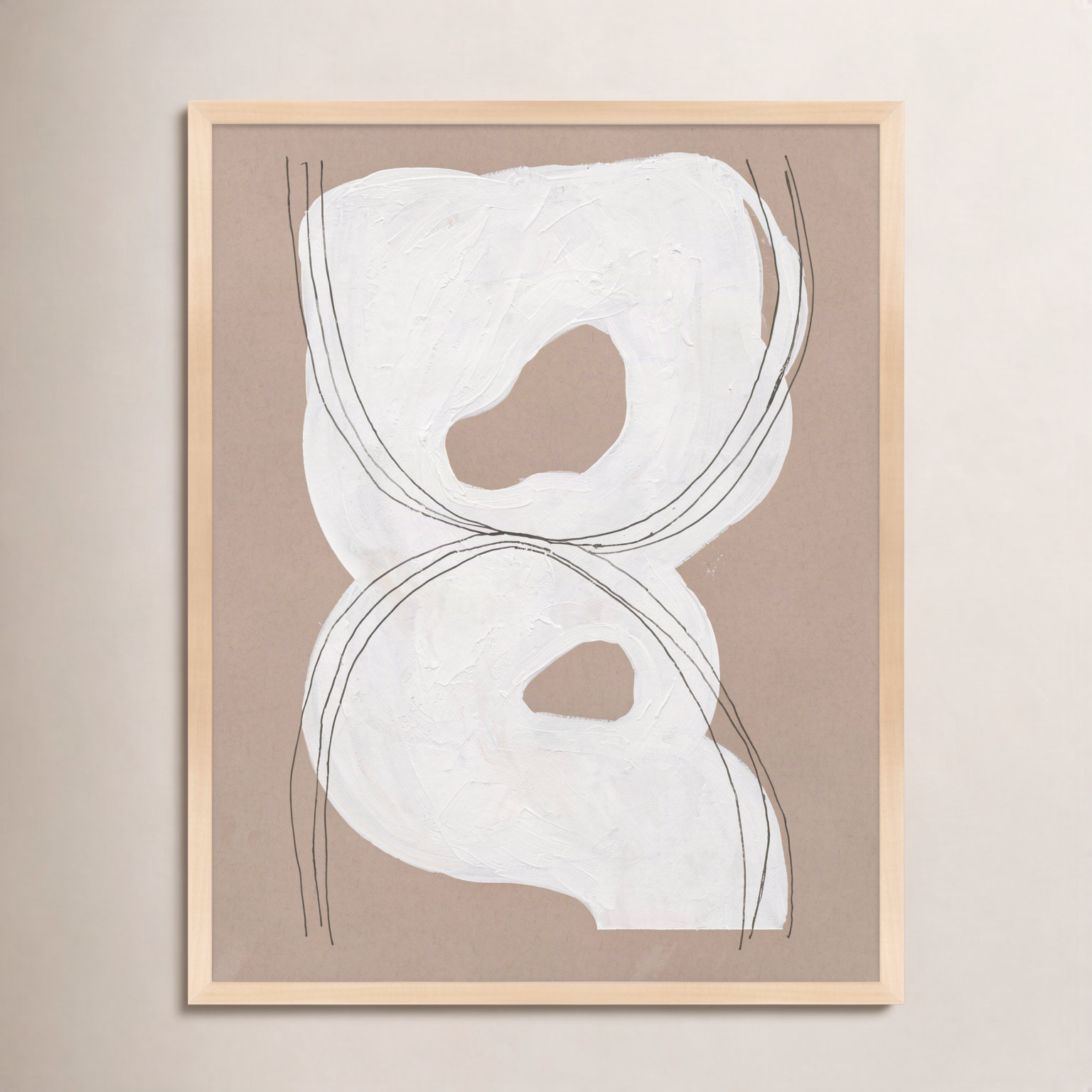 Malta "Free Form 1" Painting by Andrea Stokes, 25" H x 20" W x 1.25" D, Brown