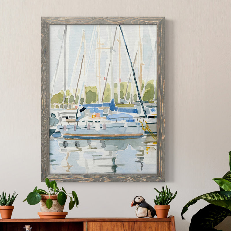By The Bay II, toile encadrée de qualité supérieure - prête à être accrochée, Gris, H 24 po x l 20 po x P 1 po