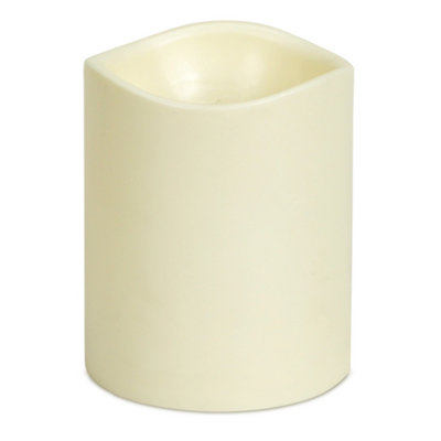 Bougie de Noël 5,5 po à DEL en cire scintillante sans flamme