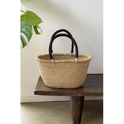 Panier de marché ovale tissé à la main à double tissage