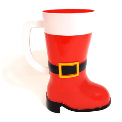 Santa Claus Boot Mug - Plastic - 10 oz