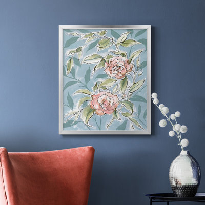 Toile encadrée de qualité supérieure Faded Camellias II - prête à être accrochée