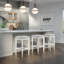 Tabouret de bar carré Manchester H 31 po, blanc