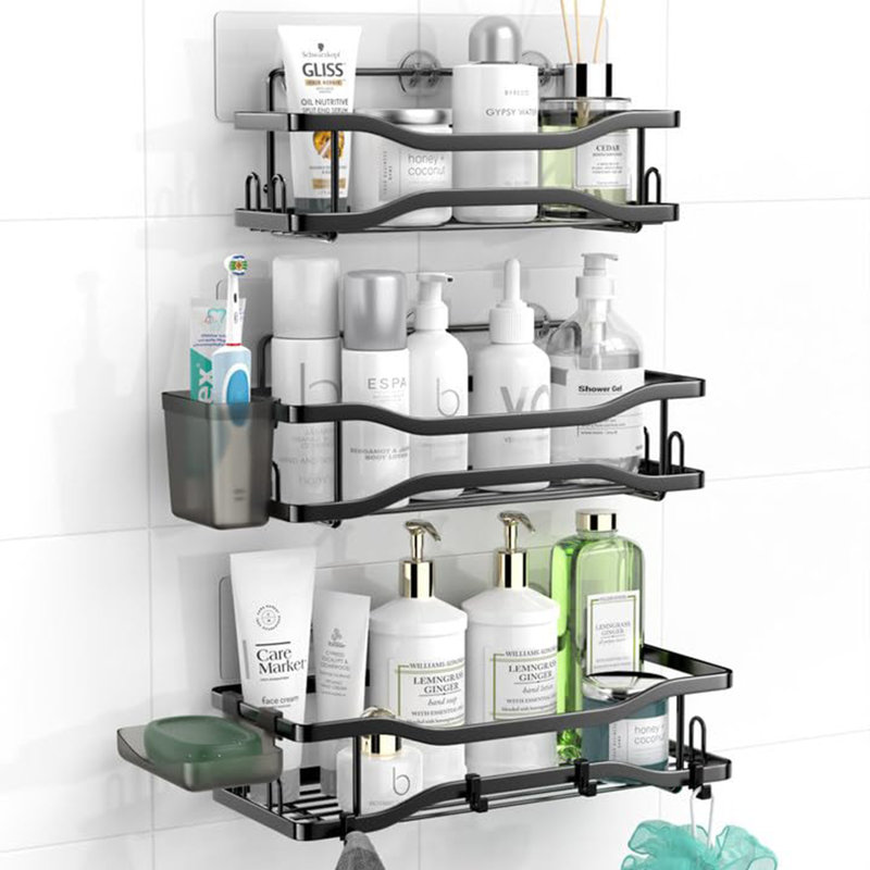 Serviteur de douche en acier inoxydable Noll, Noir
