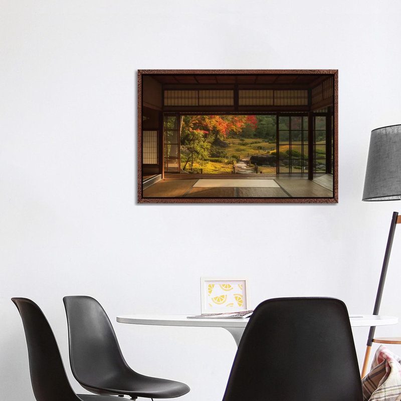 Autumn In Japan XIX by Daniel Kordan - Print on Canvas, Classic Brown Wood Framed, 101.6 cm H x 66.04 cm W x 3.175 cm D